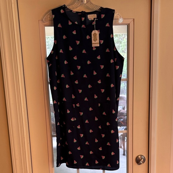 Mud Pie Navy Watermelon Pattern Sleeveless Mini Dress - Picture 1 of 9